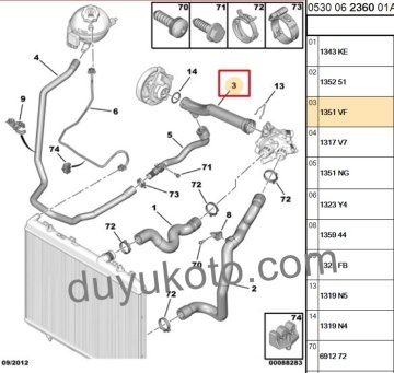 PEUGEOT 308 DEVİRDAİM ARKA BORU 1.6 16V 120HP V758971580