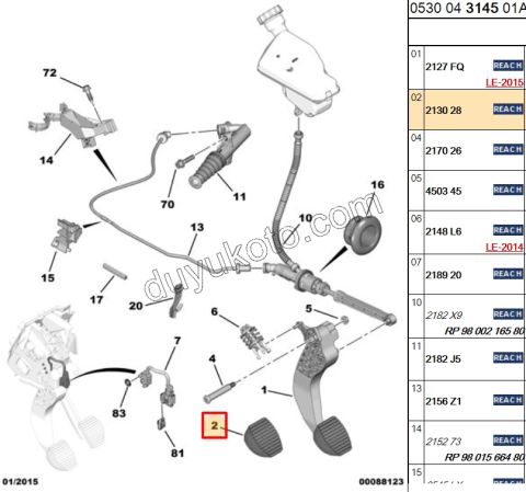 LASTIK PEDAL DEBRIYAJ C31 C42