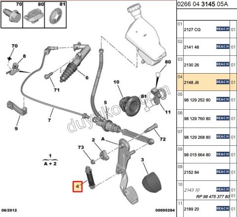 YAY DEBRIYAJ PEDAL P301 C3PC 1.6HDİ Euro5/Euro6