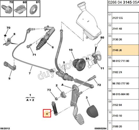 YAY DEBRIYAJ PEDAL P301 C3PC 1.6HDİ Euro5/Euro6