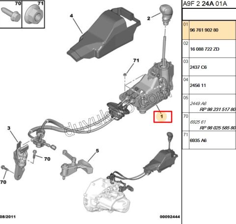VITES HALATI TK + UST KUMANDA P2081 P20081 DS3 1.4HDİ Euro4 02/11