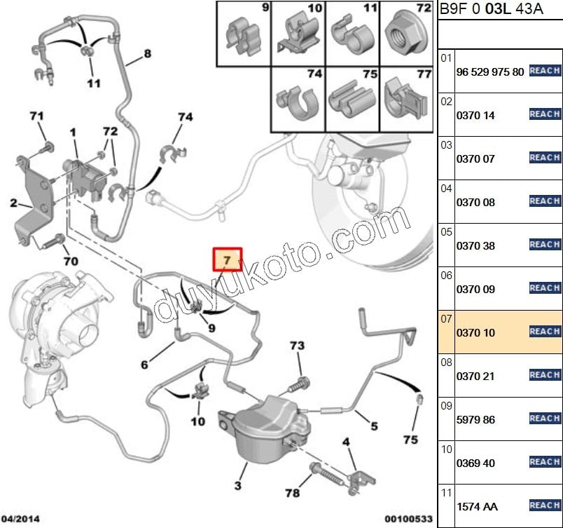 Turbo Hortumu Vakum 1.6HDİ Euro4
