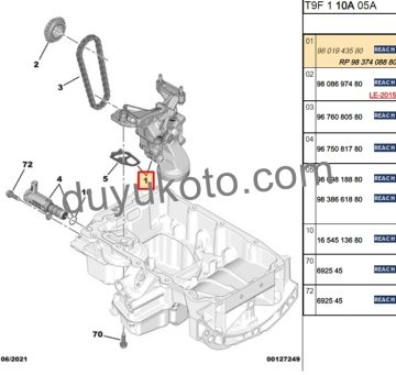 PEUGEOT 308 YAĞ POMPASI 1.2 TURBO 130 HP BENZİNLİ EB2DTS