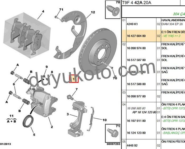 CİTROEN FREN DİSK TK.ÖN 1.5 HDI 130 HP