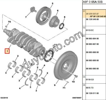 CİTROEN C1 KRANK MİLİ 1.4HDI