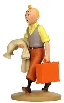 TINTIN-TENTEN-TINTIN WITH SUITCASE RESIN FIGURE