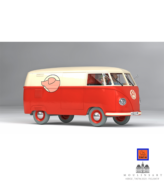 TINTIN-CAMIONNETTE SANZOT MOULINSART-TENTEN MİNİBÜS-1/24