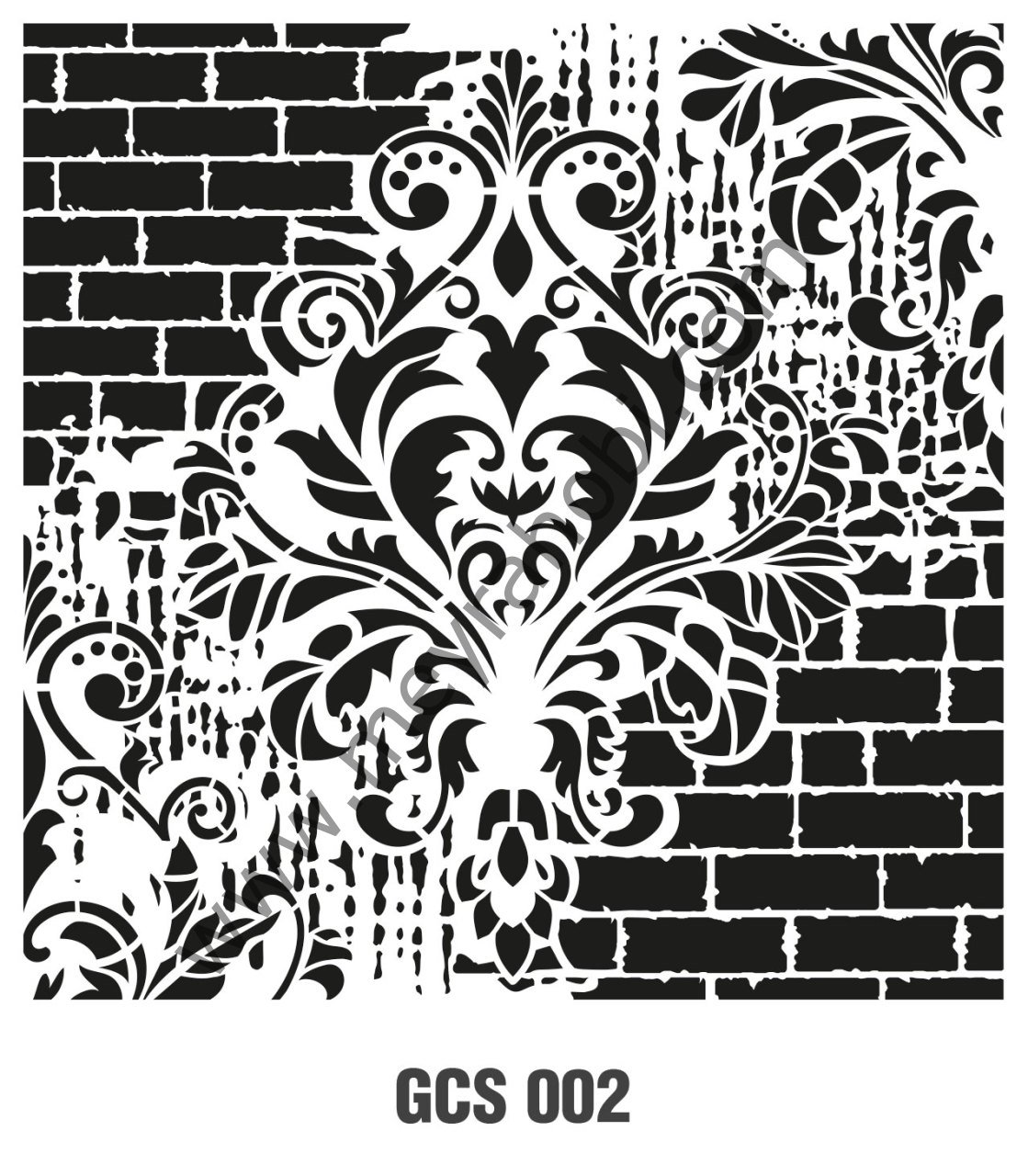 GCS002 Grunge Serisi Duvar Stencil 45*45 cm