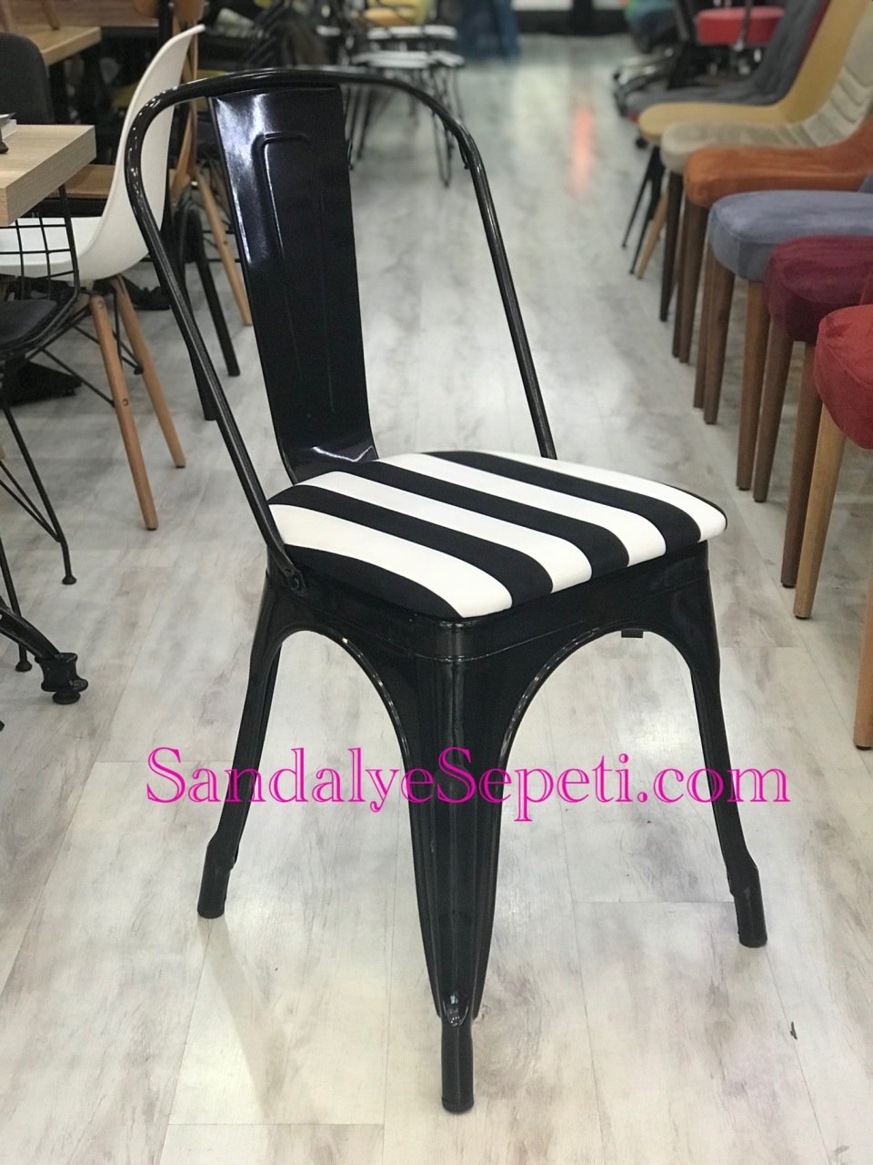 Tolix Sandalye Zebra Desen