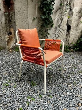 Nova Örgü Sandalye turuncu krem