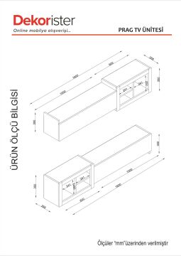 Dekorister Prag Tv Ünitesi Beyaz-Ceviz
