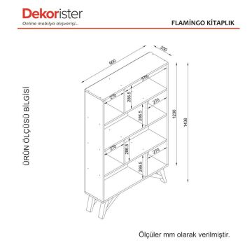 Dekorister Flamingo Kitaplık Ceviz