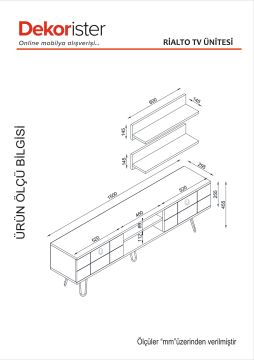 Dekorister Exclusive Rialto Demir Ayaklı Tv Ünitesi Ceviz