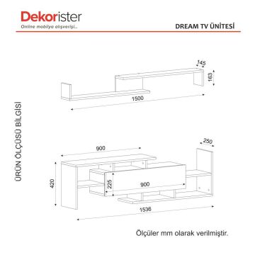 Dekorister Dream Tv Ünitesi Beyaz-Ceviz