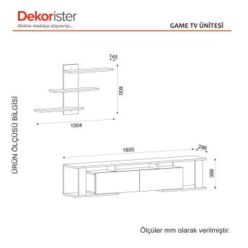 Dekorister Game Tv Ünitesi Beyaz