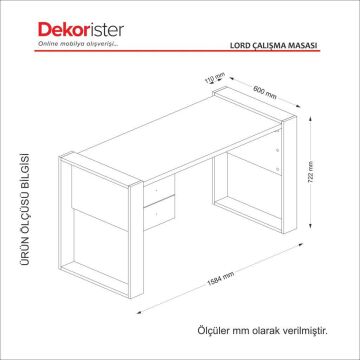 Dekorister Lord Çalışma Masası Beyaz