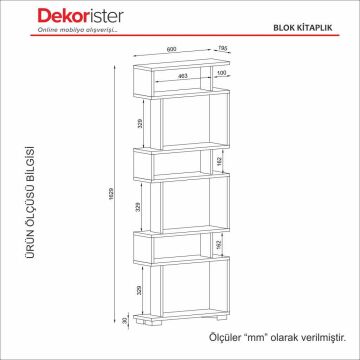 Dekorister Blok Kitaplık Beyaz