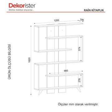 Dekorister Rain Kitaplık Beyaz-Ceviz