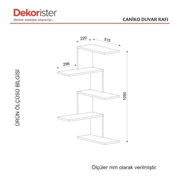 Dekorister Caniko Köşe Duvar Rafı Beyaz