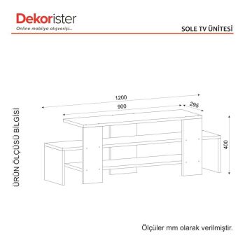 Dekorister Sole Tv Ünitesi Beyaz-Ceviz