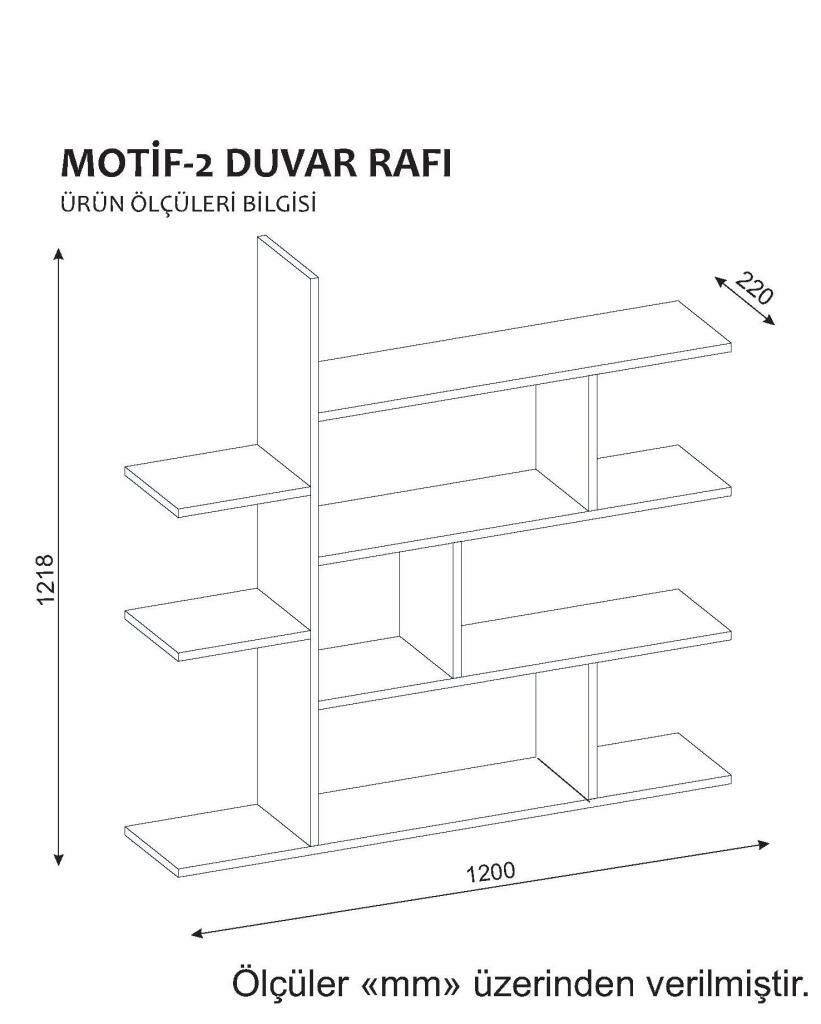 Dekorister Motif Kitaplık 2 Beyaz