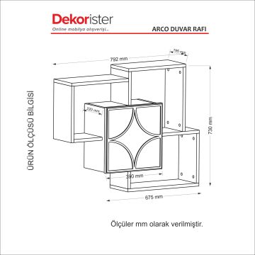 Dekorister Exclusive Arco Duvar Rafı Ceviz-Garden