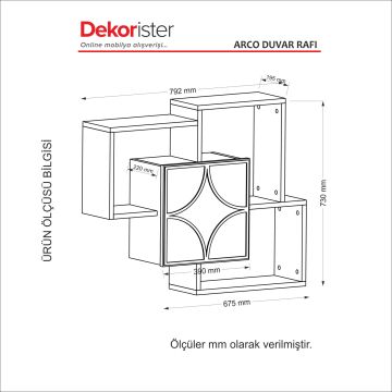 Dekorister Exclusive Arco Duvar Rafı Ceviz-Garden