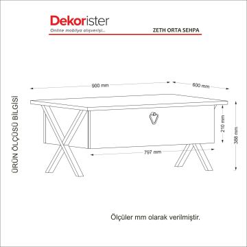 Dekorister Exclusive Zeth Demir Ayak Orta Sehpa Patik