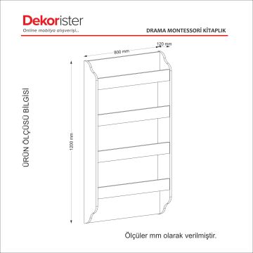 Dekorister Exclusive Drama Montessori Kitaplık Beyaz