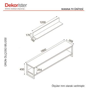 Dekorister Exclusive Wanna Metal Tv Ünitesi Patik