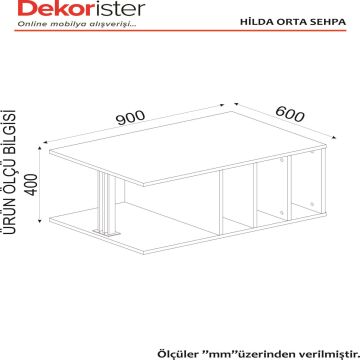 Dekorister Exclusive Hilda Orta Sehpa Ceviz-Siyah