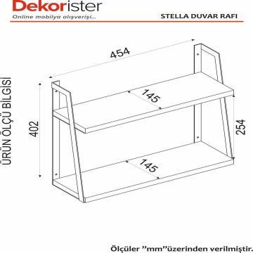 Dekorister Stella Duvar Rafı Ceviz