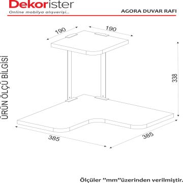 Dekorister Agora Köşe Duvar Rafı Ceviz