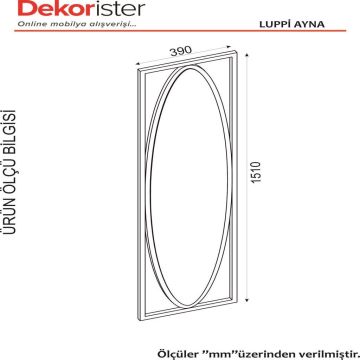 Dekorister Exclusive Luppi Dekoratif Metal Çerçeve Boy Aynası