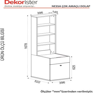 Dekorister Nessa Çok Amaçlı Banyo Dolabı Beyaz