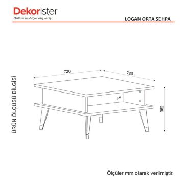 Dekorister Logan Orta Sehpa Ceviz-Bohça