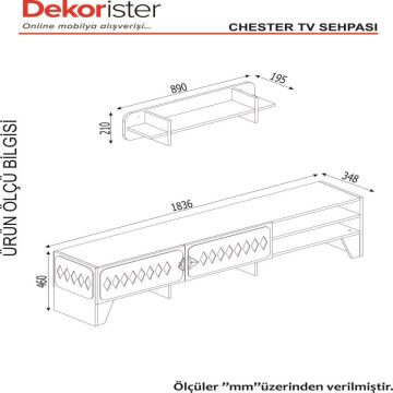 Dekorister Chester Tv Ünitesi Ceviz-Antrasit