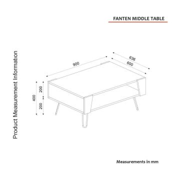 Dekorister Fanten Orta Sehpa Safir-Mermer