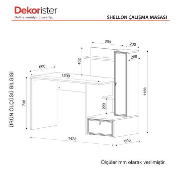 Dekorister Shellon Çalışma Masası Beyaz