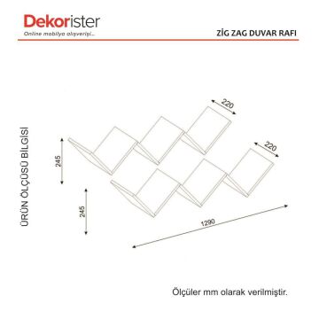 Dekorister Zig Zag Kitaplık Beyaz