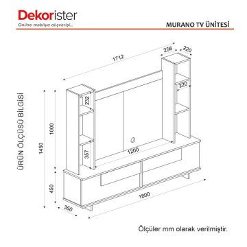 Dekorister Murano Tv Ünitesi Cura-Antrasit