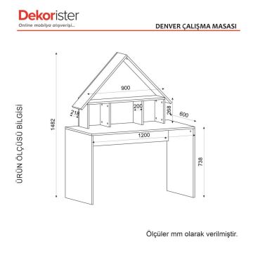 Dekorister Denver Çalışma Masası Ceviz- Antrasit