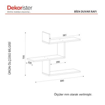 Dekorister Bien Duvar Rafı Beyaz