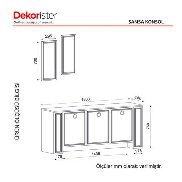 Dekorister Sansa Aynalı Konsol Beyaz-Lidya