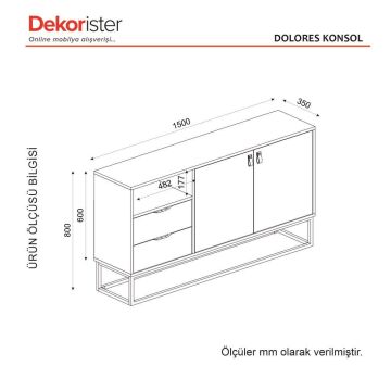 Dekorister Dolores Konsol Antrasit - Safir - 150 cm