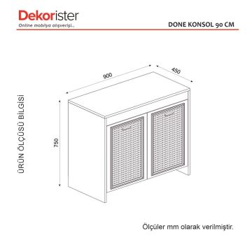 Dekorister Done Konsol Beyaz-Rebab - 90 cm