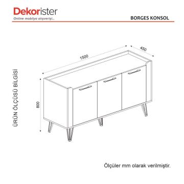 Dekorister Borges Konsol Cura-Nehirkumu-Antrasit