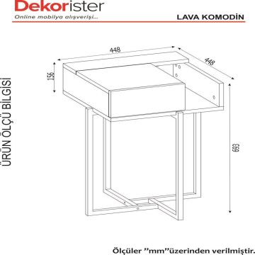 Dekorister Lava Komodin Ceviz-Mermer