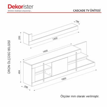 Dekorister Cascade Tv Ünitesi Beyaz