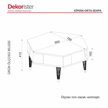 Dekorister Kipera Geometrik Orta Sehpa Safir